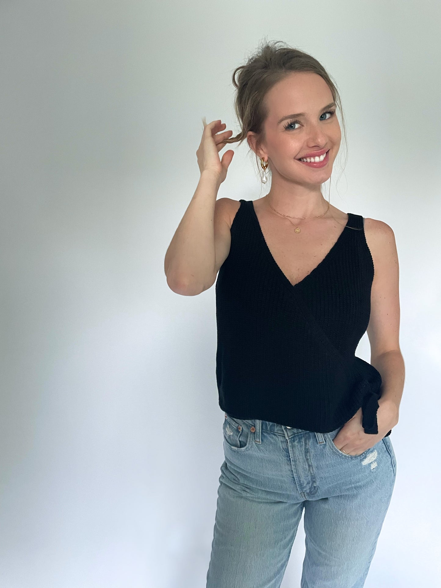 Isla Knit Tank in Black