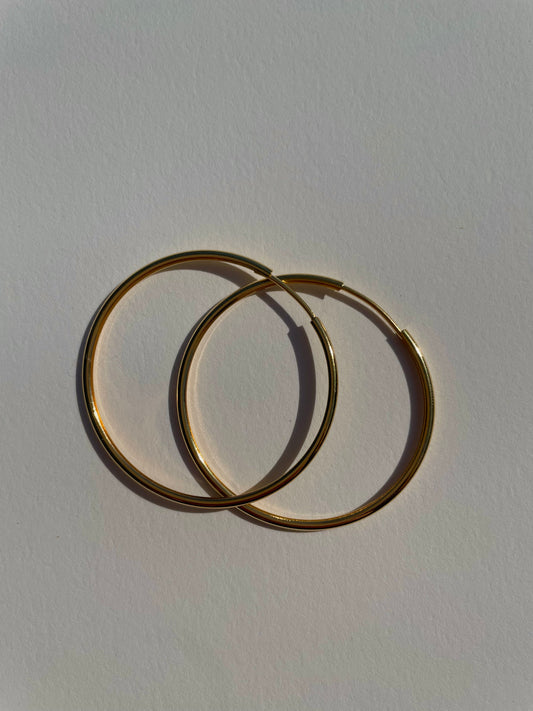 Endless Hollow 18k Gold Hoops