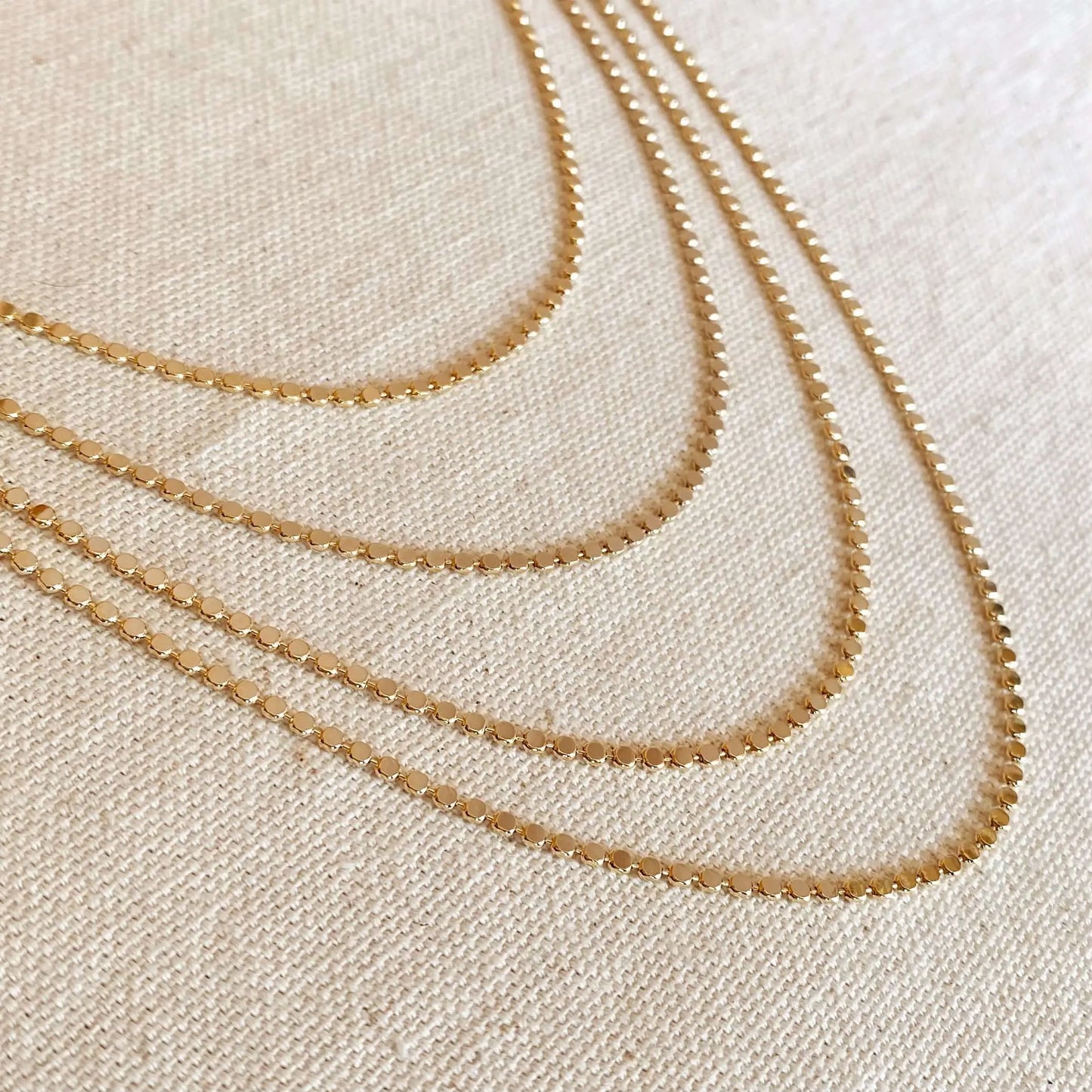 Eleanor 18k Gold Filled Flat Bead Chain